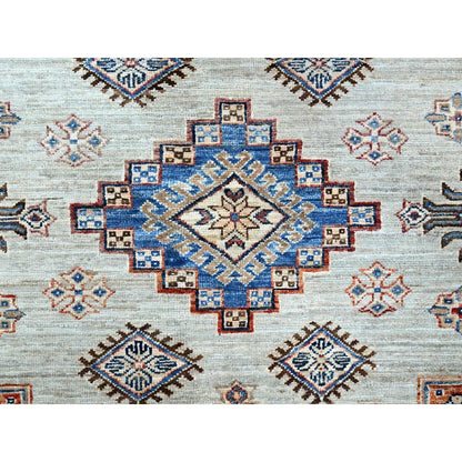 10'X13'8" Wickham Gray Hand Knotted Wool Afghan Super Kazak Oriental Rug