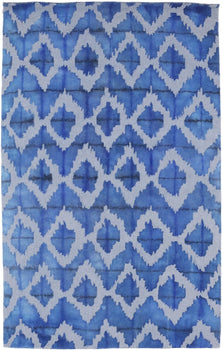 Blue Abstract Design Living Room Decor 5X8