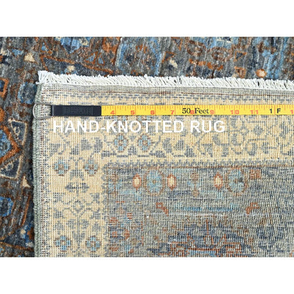 2'8"X5'8" Gray Mamluk Dynasty Hand Knotted All Wool Runner Oriental Rug