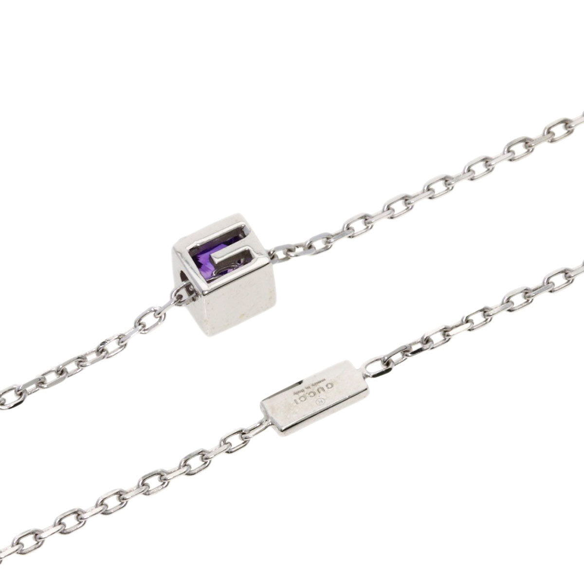 Gucci   Necklace Square G Amethyst K18 White Gold