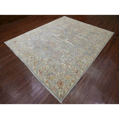 8'X9'7" Jet Gray Bijar Garus Design High Mountain Wool Hand Knotted Rug
