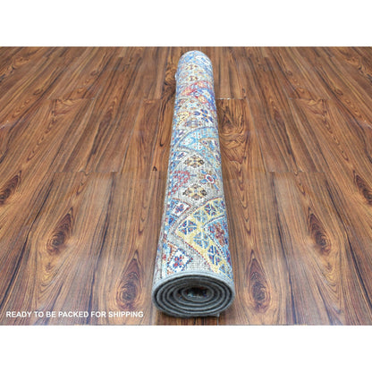 3'5"X4'10" Hand Knotted Pure Wool Colorful Super Kazak Khorjin Rug