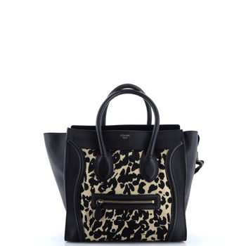 Celine Luggage Bag Printed Canvas And Leather Mini