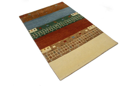 ft Handmade Striped Modern Indo-Gabbeh Wool Oriental Rug Home Decor Carpet 4X6
