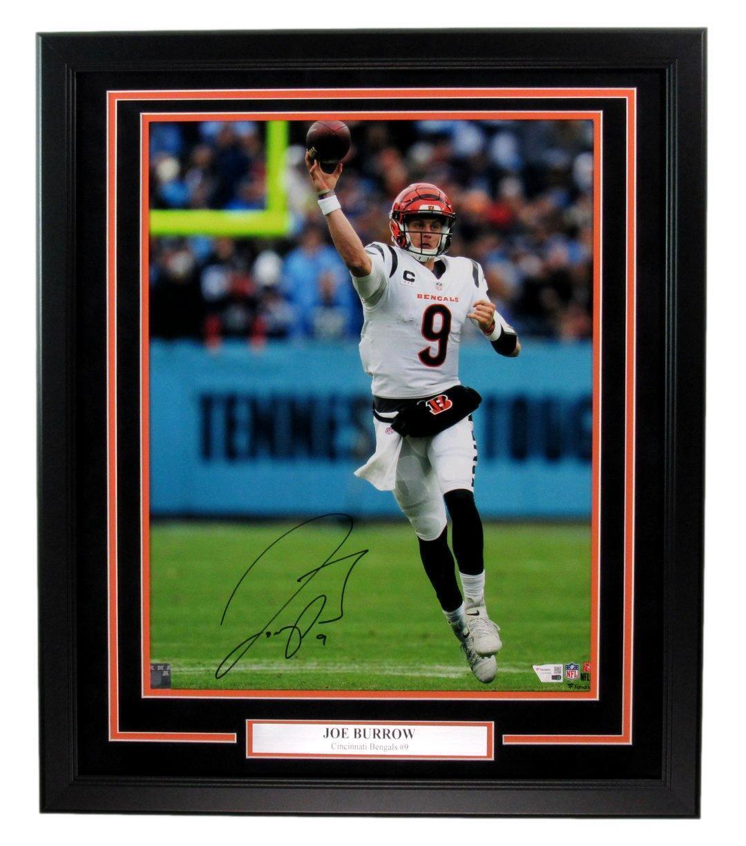 Joe Burrow Autographed 16X20 Photo Bengals Framed