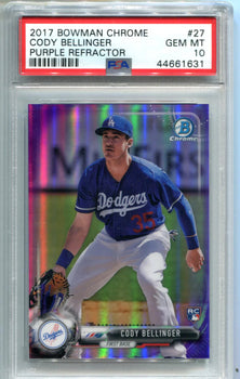 Cody Bellinger 2017 Bowman Chrome #27 Purple Refractor /250 (Psa 10)
