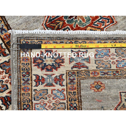 2'8"X22'6" Moon Gray Super Kazak Hand Knotted Wool Oriental Xl Runner Rug