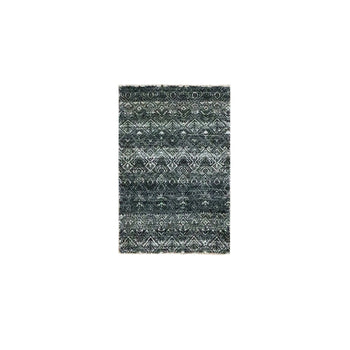 2'X3' Gray Kohinoor With Repetitive Design Hand Knotted Pure Wool Mat Rug