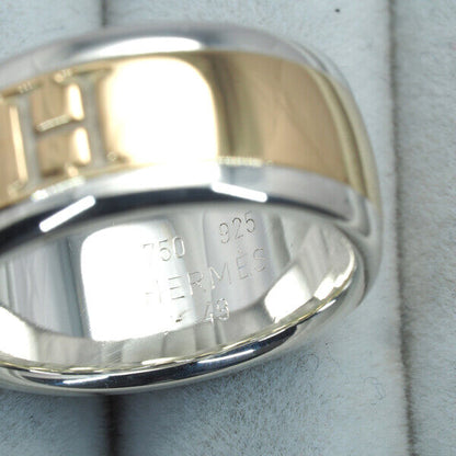 Hermes Ring Hlogo Eu49 18K 750 Yellow Gold/925