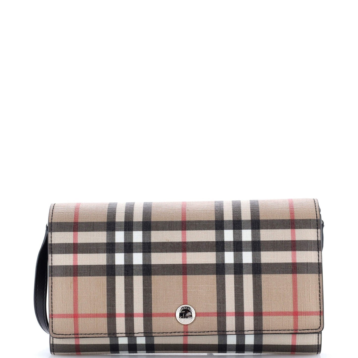 Burberry Hannah Wallet On Strap Vintage Check Canvas