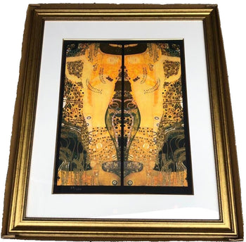 Gustav Klimt - Water Serpents Serigraph Silkscreen Art Print Signed Framed Gold