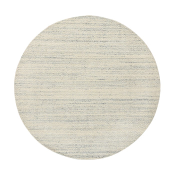 6'X6' Beige Wool Hand Loomed Variegated Modern Design Round Rug
