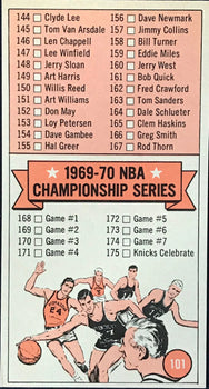 Copy Of 1970-1971 Topps Card #101 Checklist -2