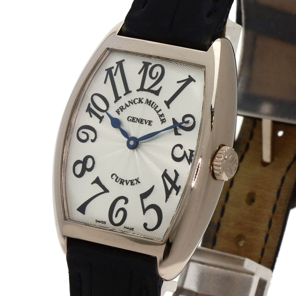 Franck Muller Tonneau Curvex Watches 7502Qz K18 White Gold/Leather Boys
