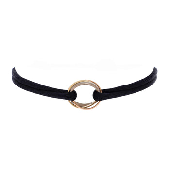 Cartier Trinity On Cord Bracelet Silk Cord With 18K Tricolor Gold