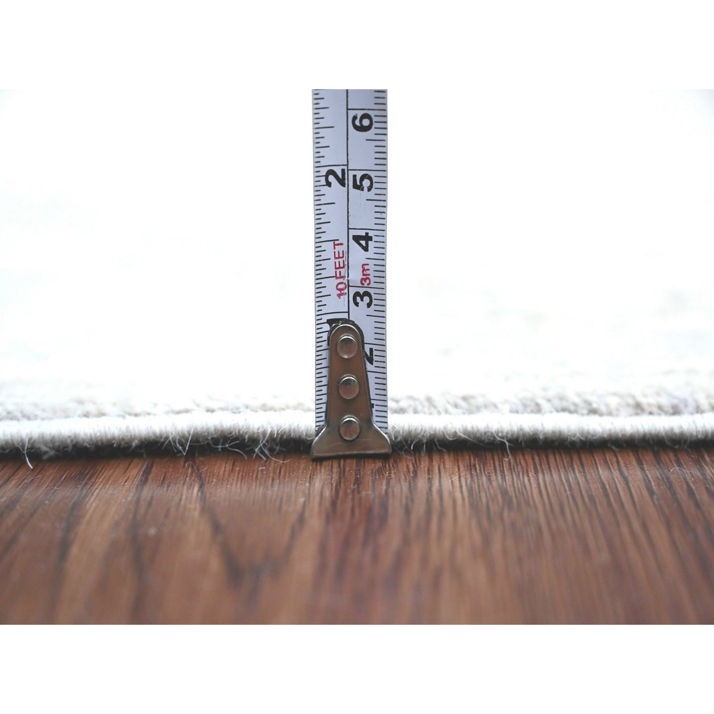 2'6"X5'9" Gray Washed Peshawar Leaf Design Wool Hand Knotted Runner Rug