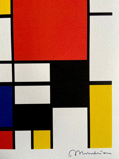 Piet Mondrian Lithograph Coa Signed Stamped