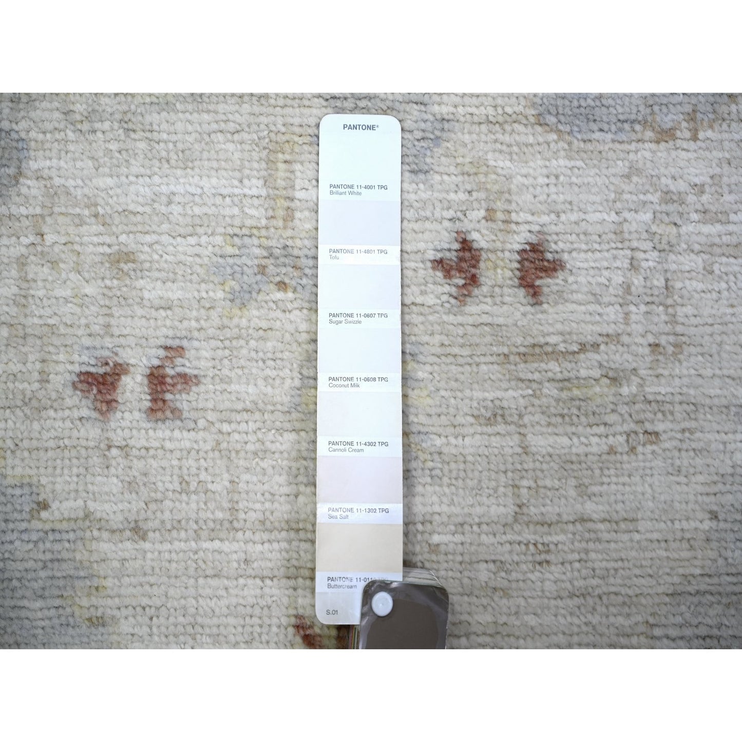 3'10"X9'8" Gray Wool Hand Knotted Afghan Angora Oushak Wide Runner Rug