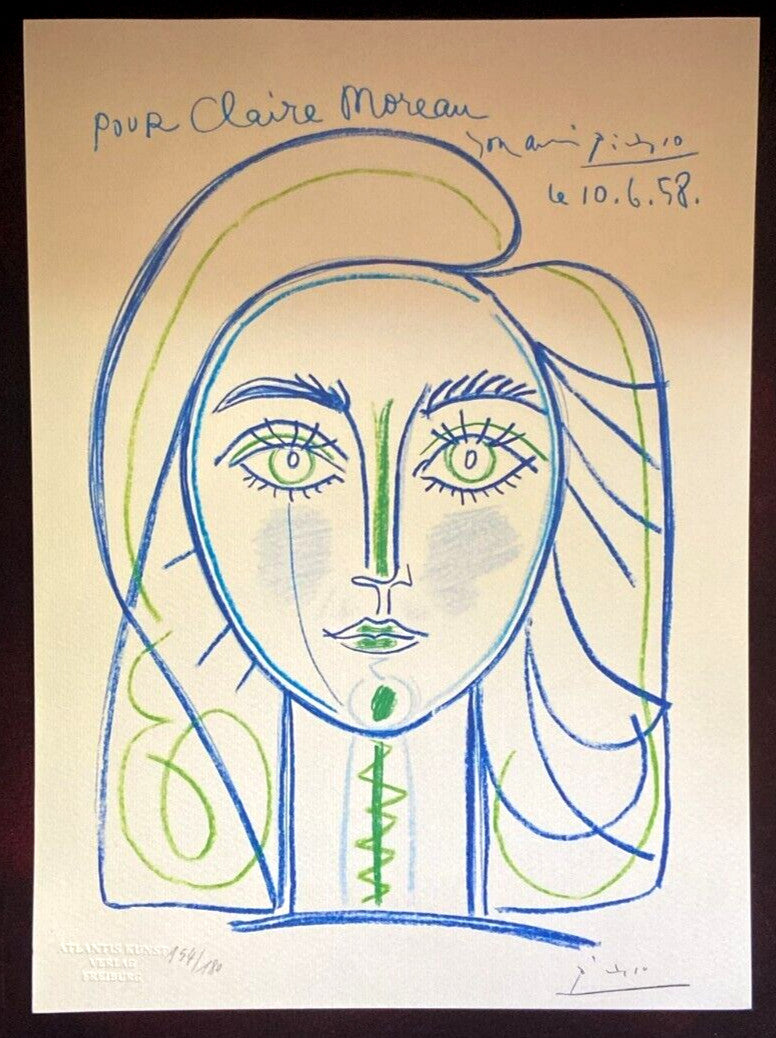 Pablo Picasso Lithograph Coa Signed In Pen Numbered By Hand