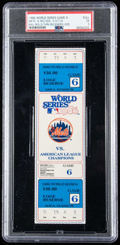 1986 World Series Game 6 Full Ticket Mets V Red