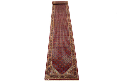 Hand knotted Indo Botemir wool runner rug oriental carpet hallway