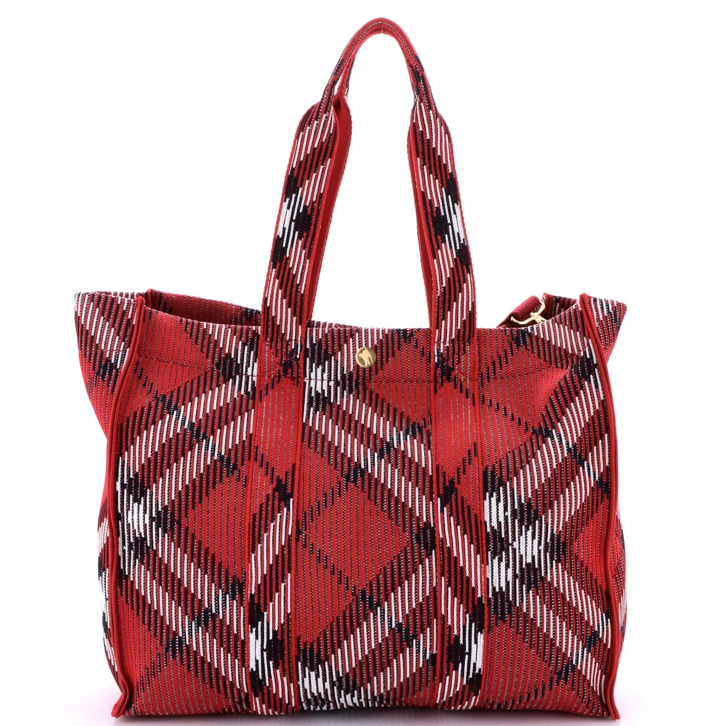 Burberry Shopper Tote Knit Check Jacquard Medium