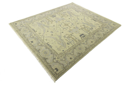 Large Handmade Oushak Oriental Rug Floral Design