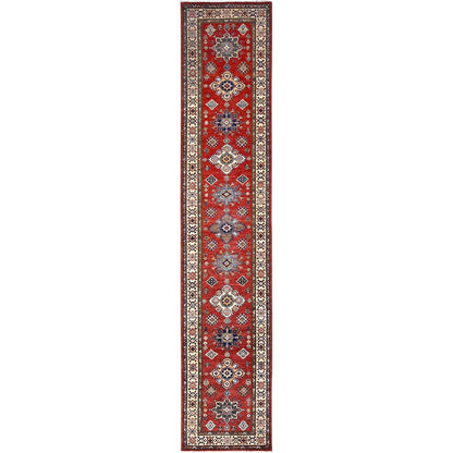 2'8"X13'4" Red Super Kazak Hand Knotted 100% Wool Runner Oriental Rug