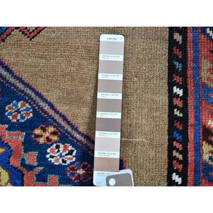 3'9"X12'2" Brown Antique North West Farsian Wide Runner Pile Handmade Rug
