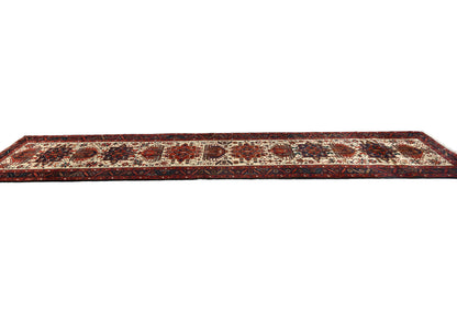 Vintage Hand-Knotted Tribal Runner Rug Wool