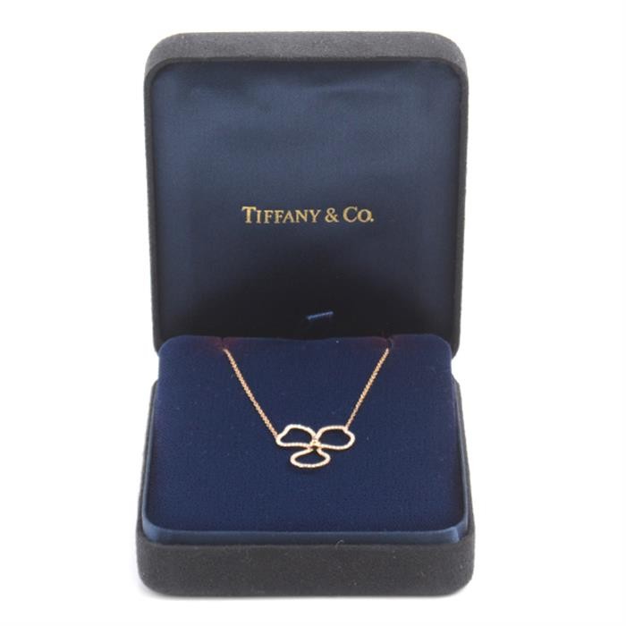 Tiffany & Co. Paper Flowers Diamond Necklace Pink Gold 750Pg