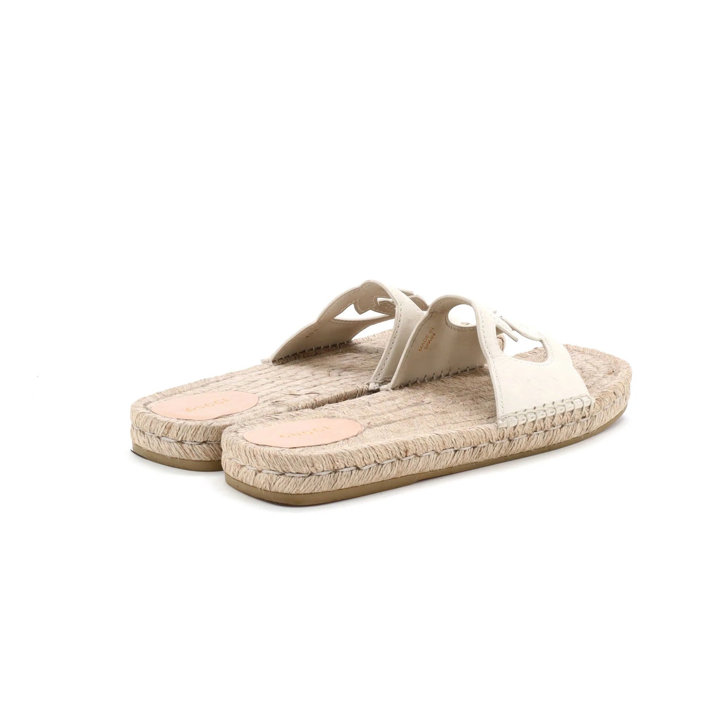 Gucci Women'S Interlocking G Espadrille Slide Platform Sandals Leather