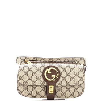 Gucci Blondie Flap Pocket Belt Bag Gg Coated Canvas