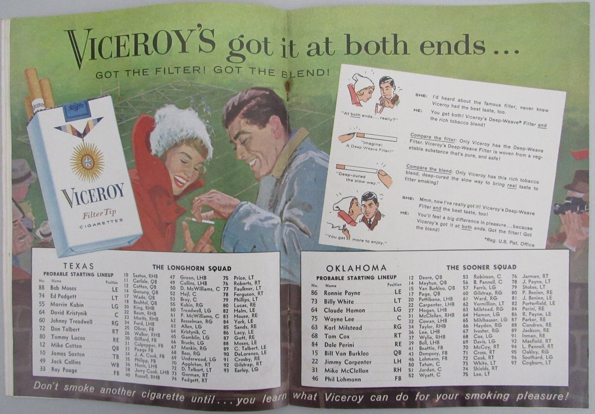 1961 Texas Vs Oklahoma Game Program Signed By (50) Longhorns W/ Royal  192967