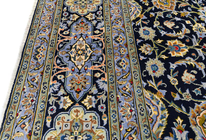 Handmade Oriental Rug Purple-Navy Medallion