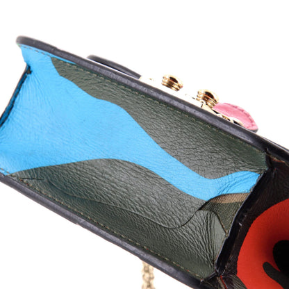 Valentino Garavani Glam Lock Shoulder Bag Camo Leather And Canvas Mini