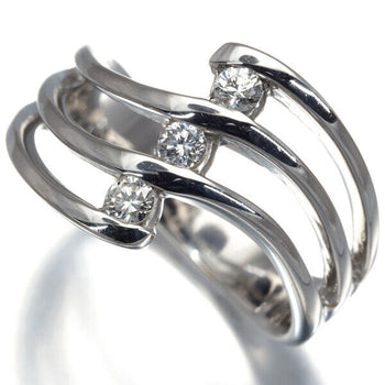 Diamond 0.18Ct Wave 3-Row Ring 18K 750 White Gold