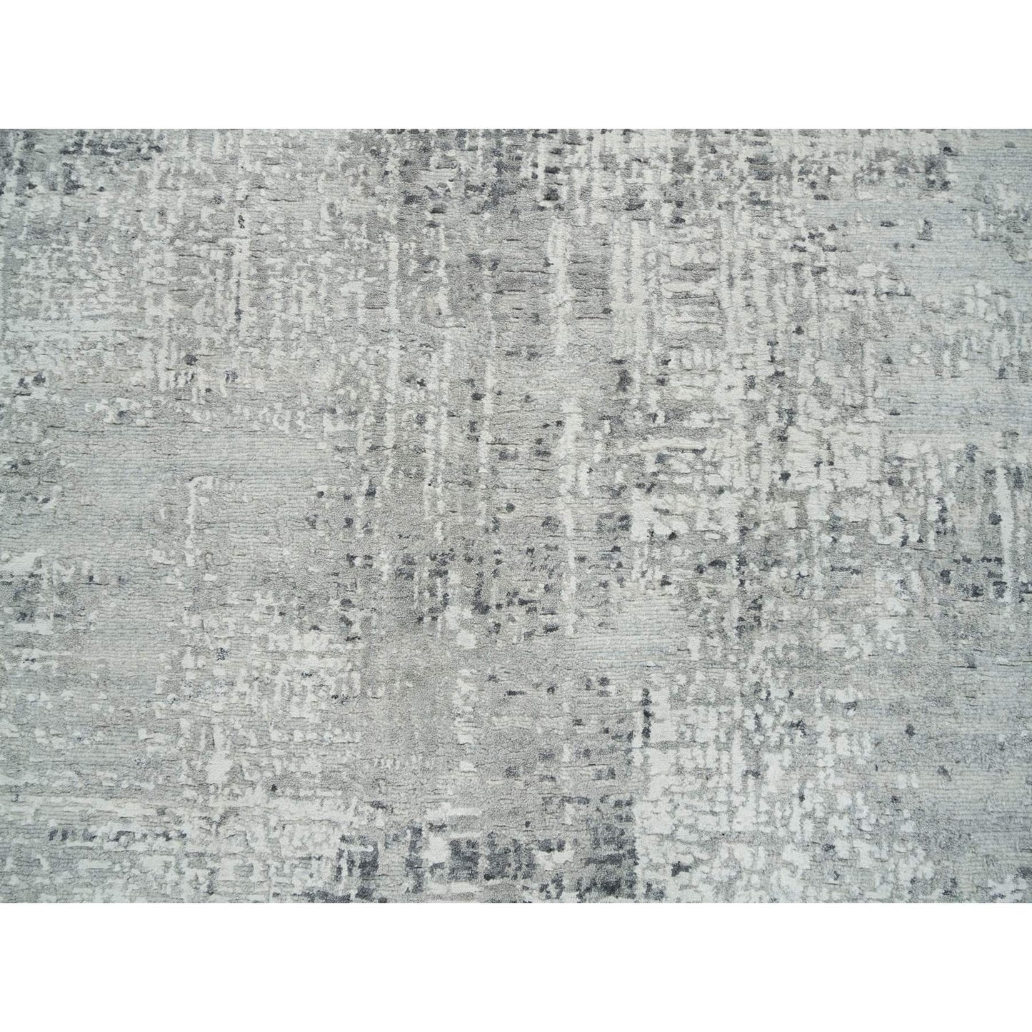 6'1"X6'1" Light Gray Modern Design Hand Knotted Round Oriental Rug