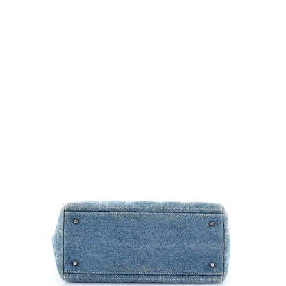 Christian Dior Vintage Lady Dior Bag Cannage Quilt Denim Medium