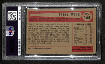 Early Wynn Hof Signed 1954 Bowman Card #164