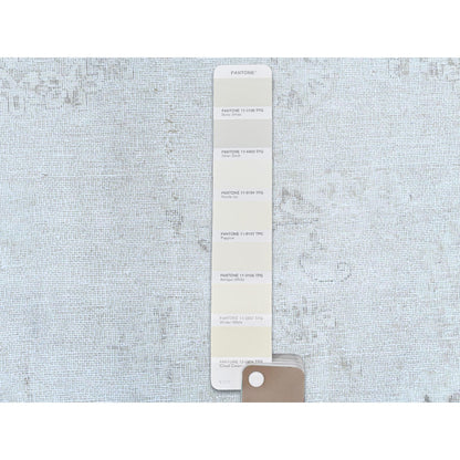 9'8"X12'5" Ivory Hand Knotted Worn Wool Distressed Vintage Farsian Rug