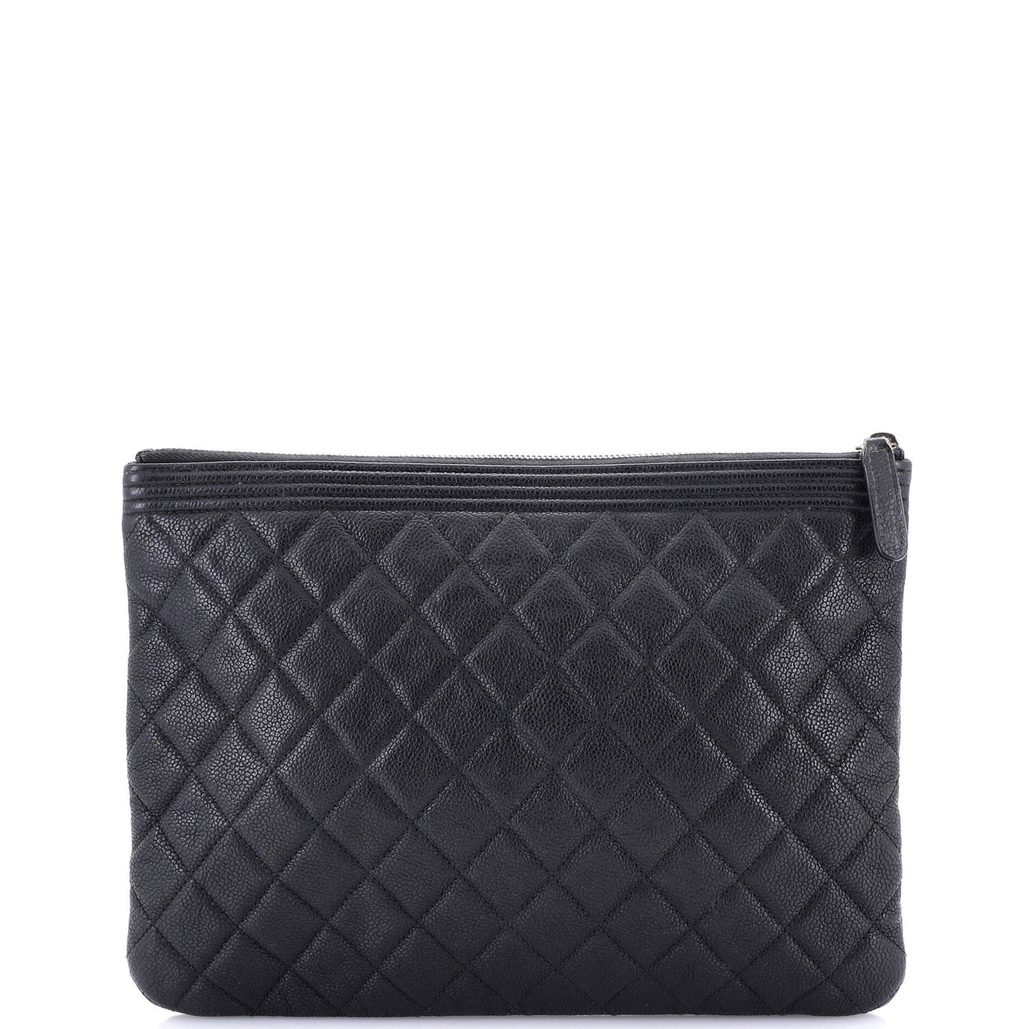 Chanel Boy O Case Clutch Quilted Caviar Medium