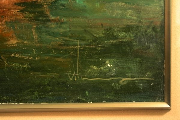 Vilmon Spanish Artist Original Oil Painting On Canvas "Harbor Scene" Signed F20