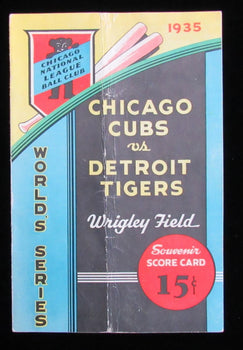 1935 World Series Scorecard Chicago Cubs Vs.