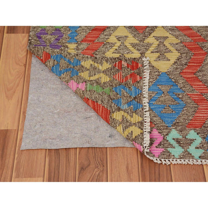2'8"X3'8" Colorful Reversible Afghan Kilim Pure Wool Hand Woven Rug