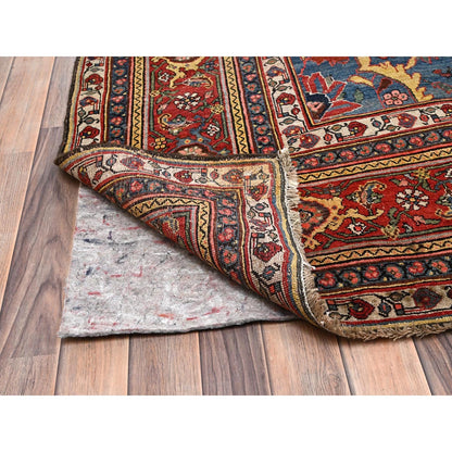 11'6"x18'10" Peach Color Antique Zoroastrian Bejar Wool Hand Knotted XL Rug
