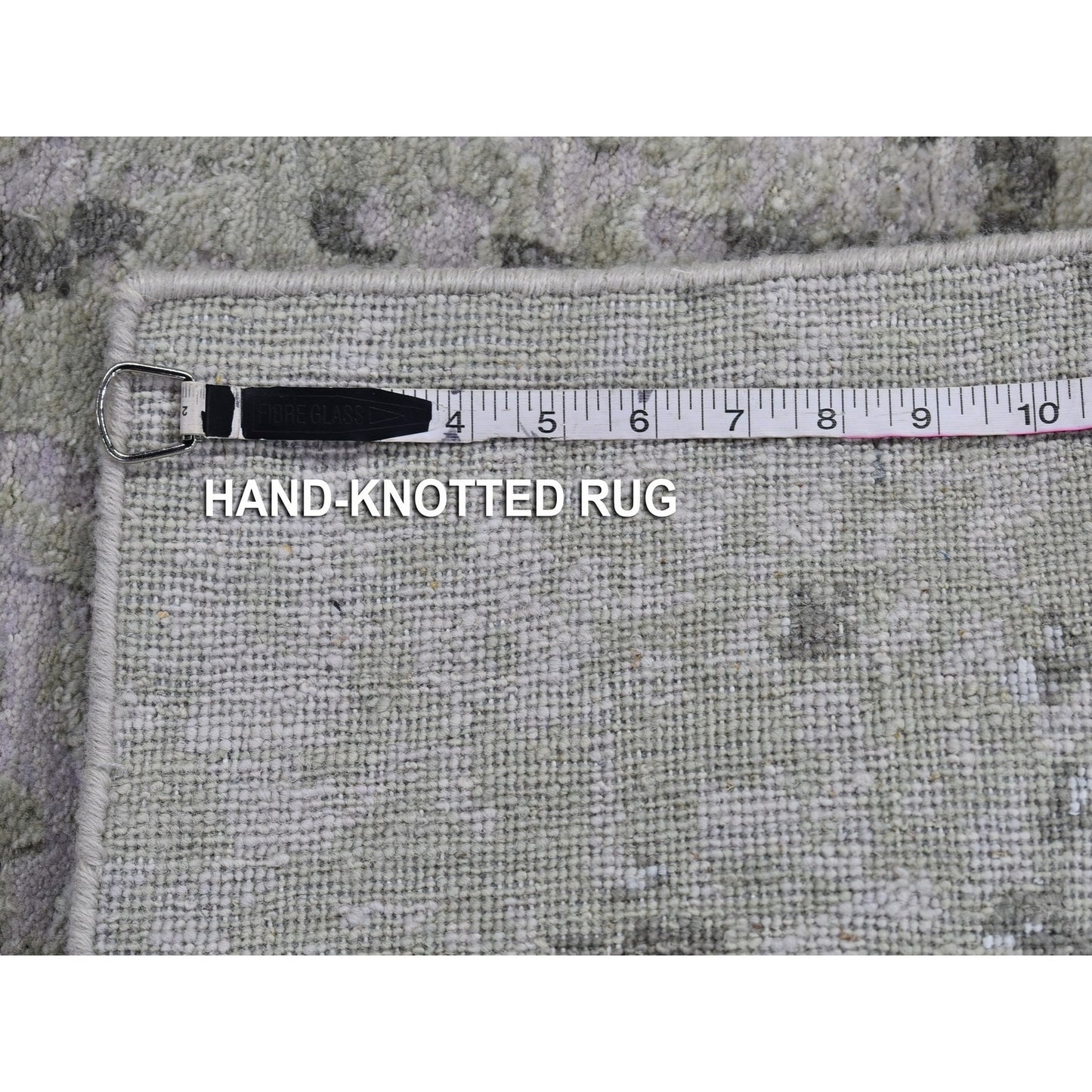 2'5"X10'3" Denser Weave Abstract Design Wool Hand Knotted Runner Rug