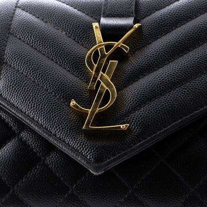 Saint Laurent Classic Monogram Envelope Satchel Mixed Matelasse Leather Small