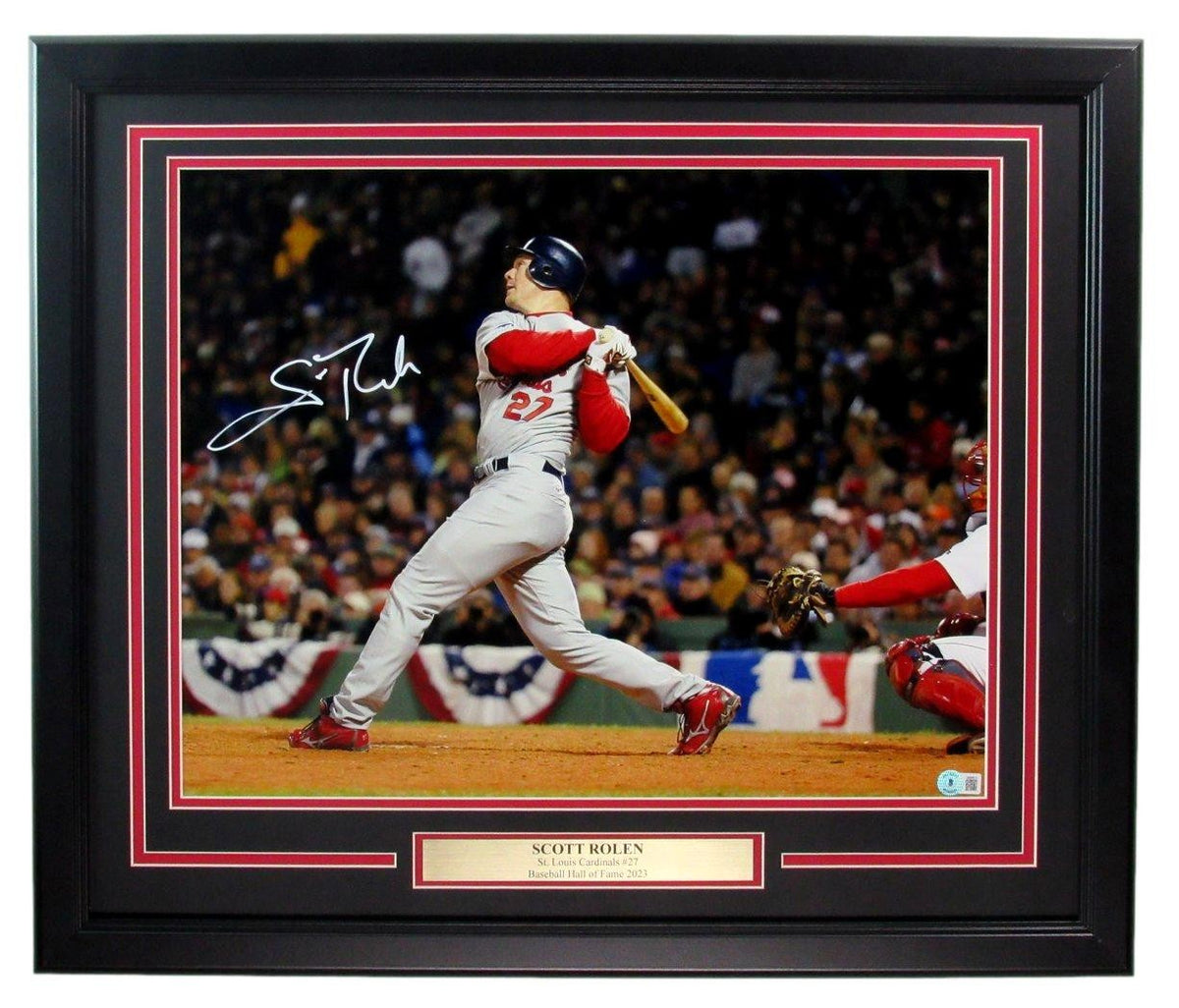 HOF Cardinals Photo Framed 16x20 Autographed Scott Rolen Beckett 183630