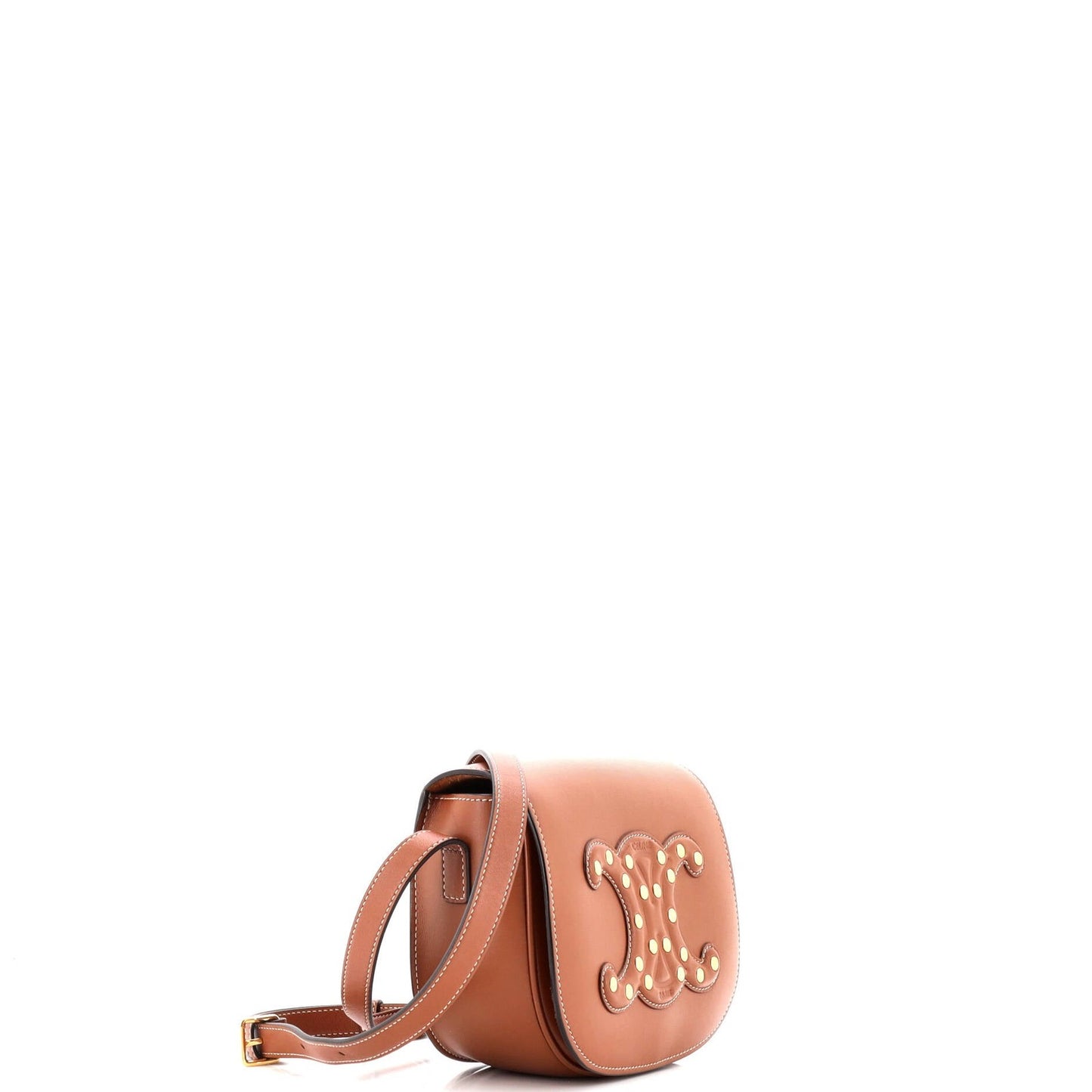 Celine Cuir Triomphe Folco Bag Studded Leather